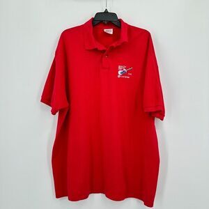 Vtg Y2K Target Polo‎ Shirt Red Music City Remodel Cool Springs Stedman Hanes XL